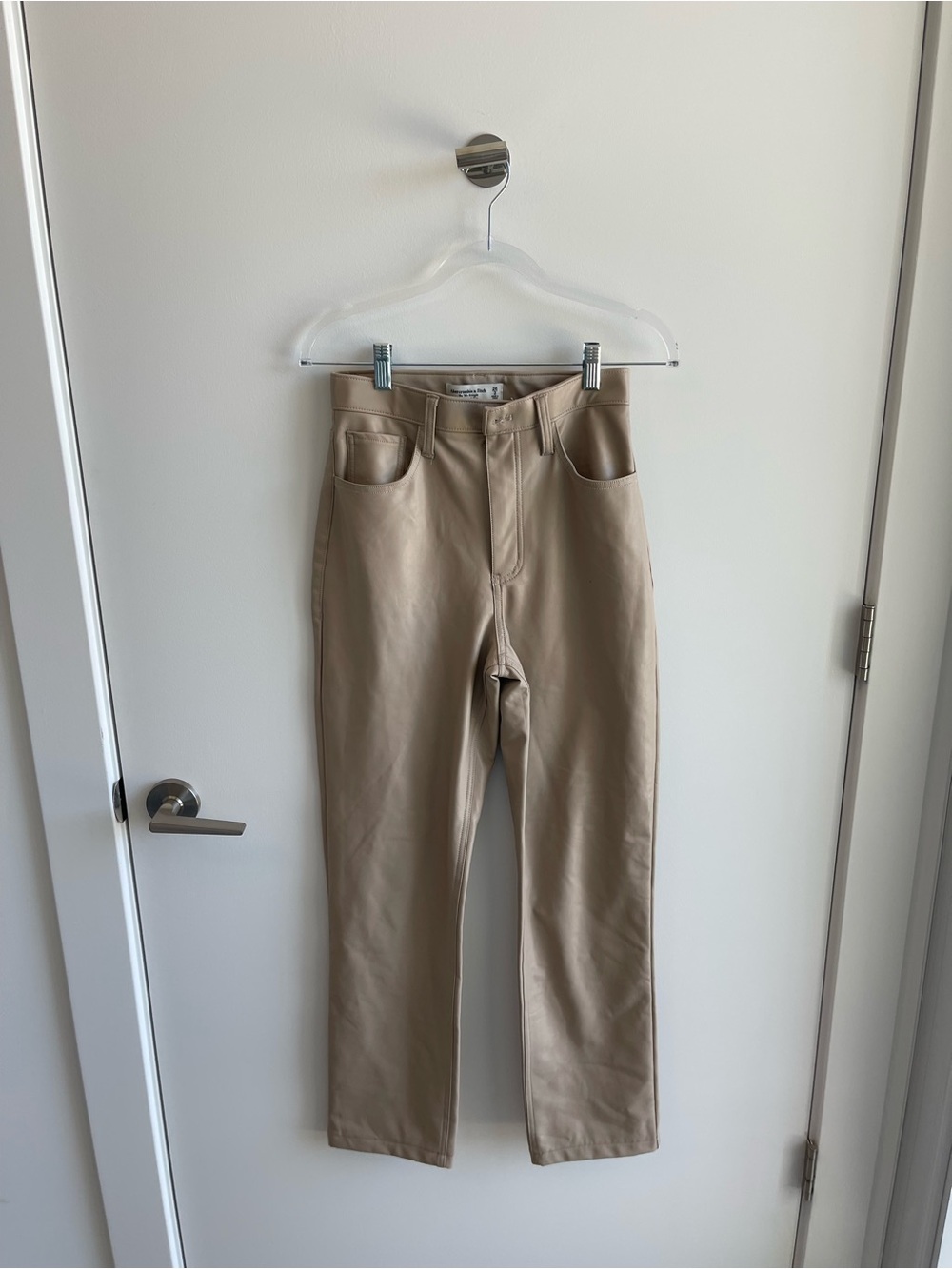 Abercrombie & Fitch Taupe Faux Leather Pants